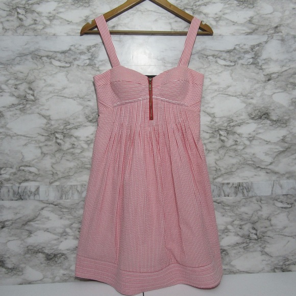 Jessica Simpson Dresses & Skirts - Jessica Simpson Seersucker Sundress Size 2 Striped Tangerine Tango NWT